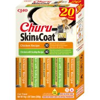 INABA Churu Skin&Coat Chicken Varieties, Pui, cutie recompense fără cereale pisici, (piure), 280g - 2
