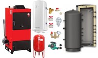 Centrala pe combustibil solid Fiama D2-60, 70 kW, cu Ventilator, Automatizare, Puffer 1000L, Boiler Termoelectric si Accesorii - 1