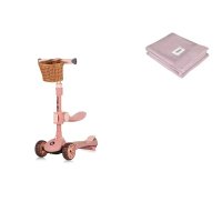 Set Lionelo Franky Pink Rose: trotineta 2 in 1 pliabila si paturica din bambus, roz - 1