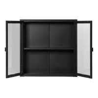 Vitrina Suspendata Brisbane Negru 18x80x80 cm - Design Modern pentru Living - 1