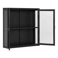 Vitrina Suspendata Brisbane Negru 18x80x80 cm - Design Modern pentru Living - 2