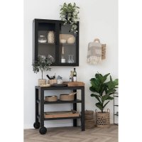 Vitrina Suspendata Brisbane Negru 18x80x80 cm - Design Modern pentru Living - 3