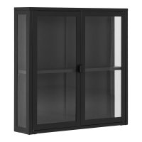 Vitrina Suspendata Brisbane Negru 18x80x80 cm - Design Modern pentru Living - 4