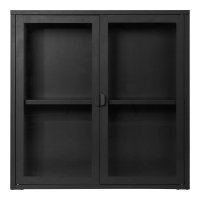 Vitrina Suspendata Brisbane Negru 18x80x80 cm - Design Modern pentru Living - 5