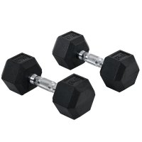 Set Gantere HOMCOM 2x8 kg cu Mâner Antiderapant pentru Antrenamente Acasă, Negru | Aosom Romania - 1