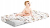 Cearceaf cu banda elastica pentru pat copii, 100 bumbac, dimensiune 90 x 40 cm, BabyMam Sleepy Bears - 2