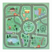 Covoras Puzzle Free2Play - Road pentru Copii, Din Spuma, 91x91 cm, 9 Piese, 36 luni+ - 1