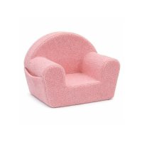 Fotoliu din burete pentru copii New Baby Teddy Pink - confortabil si practic - 3
