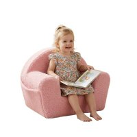 Fotoliu din burete pentru copii New Baby Teddy Pink - confortabil si practic - 1