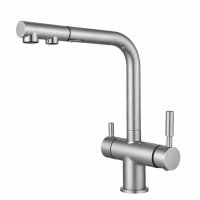 Baterie de bucatarie 3 cai cu pipa extractibila SH-404 Graphite - 1