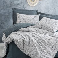 Lenjerie Molly Antracit cu elastic 160x200 (Bumbac 100%) - 1