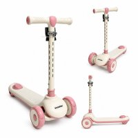 Trotineta pliabila pentru copii Nichiduta Rainbow Rider Pink, cu functii muzicale si lumini LED, ghidon reglabil, manere ergonomice, frana pe roata din spate, dimensiune 60 x 84 cm - 4