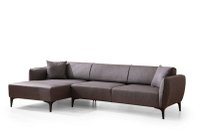 Coltar fix BELISSIMO, colt stanga, gri inchis, 270x140x67 cm - 1