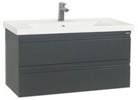 Set Baza front MDF si Lavoar seria 786, suspendata cu sertare, 90 cm, antracit - 1