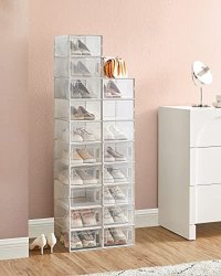Pantofar din plastic, Songmics, Alb, 33.5 x 23.2 x 14.3 cm - 3