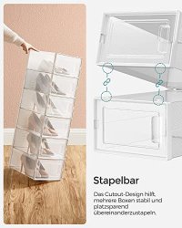 Pantofar din plastic, Songmics, Alb, 33.5 x 23.2 x 14.3 cm - 4