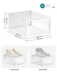 Pantofar din plastic, Songmics, Alb, 33.5 x 23.2 x 14.3 cm - 6