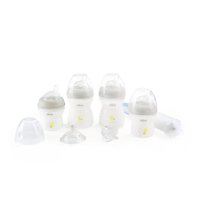 Set biberoane Chicco Natural Feeling, 4 biberoane, tetina, suzeta Physio Soft si perie, silicon, transparent - 1