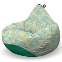 Fotoliu puf Updeco Bean Bag Para XL, cu imprimeu de frunze verzi si galbene - 5