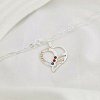 Lantisor Dragii MAMEI - 3 nume si cristale Swarovski - Argint 925 - 1
