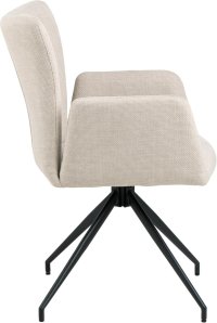 Set 2 scaune dining Laura cu brate si functie de rotire, bej si negru mat, 86 x 57 x 61,5 cm - 5