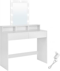 Masa de toaleta, Vasagle, Alb, 100x40x145 cm - 2