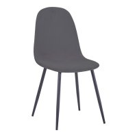 Scaun Bella catifea gri inchis picioare metal negru 43x52x88 cm - 1