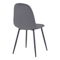 Scaun Bella catifea gri inchis picioare metal negru 43x52x88 cm - 2