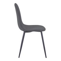 Scaun Bella catifea gri inchis picioare metal negru 43x52x88 cm - 3