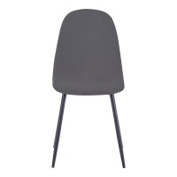Scaun Bella catifea gri inchis picioare metal negru 43x52x88 cm - 4