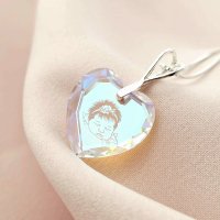 Lantisor cu pandantiv Inima din cristal Swarovski cu fotogravura - Argint 925 - 1