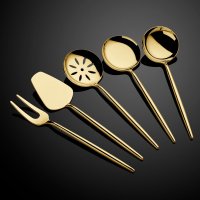 Set ustensile servire 5 bucati Almeria Auriu 23.5x23.5x4 cm - 1