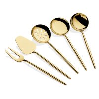 Set ustensile servire 5 bucati Almeria Auriu 23.5x23.5x4 cm - 2