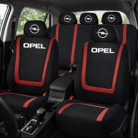 Set Huse Scaune Universale Compatibile cu Opel – Negru/Rosu - 2