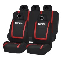 Set Huse Scaune Universale Compatibile cu Opel – Negru/Rosu - 1