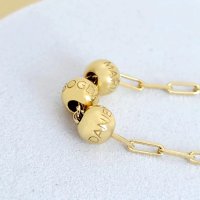 Colier Legaturi Pretioase - 3 bilute personalizate cu nume - Lantisor cu zale dreptunghiulare - Argint 925 placat cu Aur Galben 18K - 1
