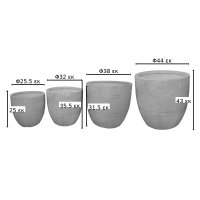 Set 4 buc. ghivece decorative, Verveta, Gri, 44x44x43 cm - 2