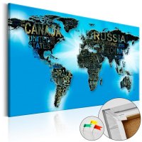 Tablou din plută - Blue World [Cork Map] 90x60 cm - 1