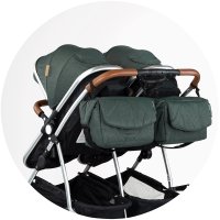 Carucior gemeni Chipolino Duo Smart 3 in 1 basil, Cadru aluminiu, pliere compacta, Suspensii si frana, Spartar reglabil, accesorii incluse - 6