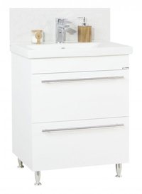 Set Baza front MDF si Lavoar seria 754, cu sertare, 65 cm, alb - 1