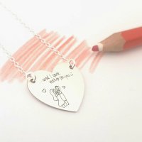 Pandantiv Inima Personalizat - Gravura Scris de Mana - Argint 925 - Chic Bijoux - 1