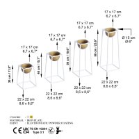 Ghiveci decorativ GED018C Auriu 17x30x30 cm - 6