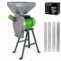Moara Electrica pentru Uruiala KRAFTNER KF-9705 cu Suport Metalic, 4.5KW, 300kg/ora, 20 Ciocanele, Cuva Mare - 1