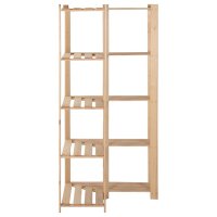 Raft de colt cu 5 niveluri din lemn masiv de pin, 82,5 x 82,5 x 170 cm - 3