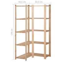 Raft de colt cu 5 niveluri din lemn masiv de pin, 82,5 x 82,5 x 170 cm - 7