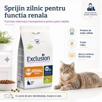 EXCLUSION Monoprotein VD Renal Phase 1 - Hrană Uscată pentru Pisici cu Porc și Orez, 1.5kg - 4