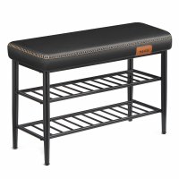 Bancuta hol cufar cu depozitare, Vasagle, Negru, 80x30x50 cm - 4