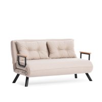 Canapea extensibila SANDO, 2 locuri, crem, 133x78x78 cm - 1
