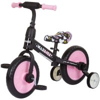 Bicicleta copii 2 in 1 Chipolino Max Bike pink 10 inch, de la 3 ani si greutatea de pana la 25 kg, sezut confortabil, reglabil pe inaltime, pedale si roti ajutatoare detasabile, scaun reglabil de la 32-40 cm - 3