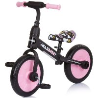 Bicicleta copii 2 in 1 Chipolino Max Bike pink 10 inch, de la 3 ani si greutatea de pana la 25 kg, sezut confortabil, reglabil pe inaltime, pedale si roti ajutatoare detasabile, scaun reglabil de la 32-40 cm - 1